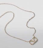 Valentino Garavani crystal VLogo necklace - British product