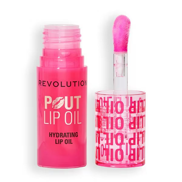 Revolution Pout Lip Oil Raspberry Pink, imported from the UK