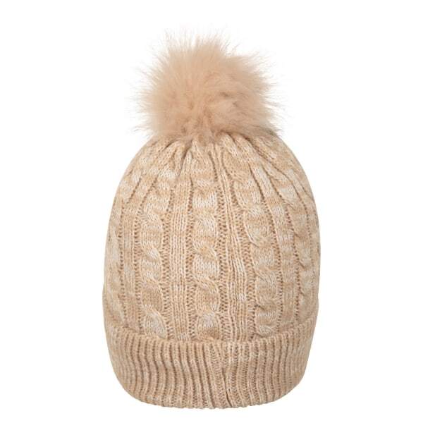 Mountain Warehouse womens pom pom faux fur lined beanie, imported from the UK