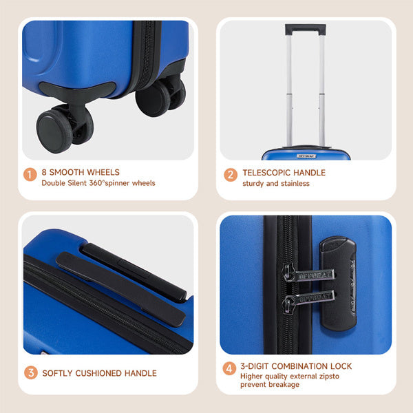 Livingandhome Hard-shell Cabin Case Easy-glide Wheels 55cm, UK version