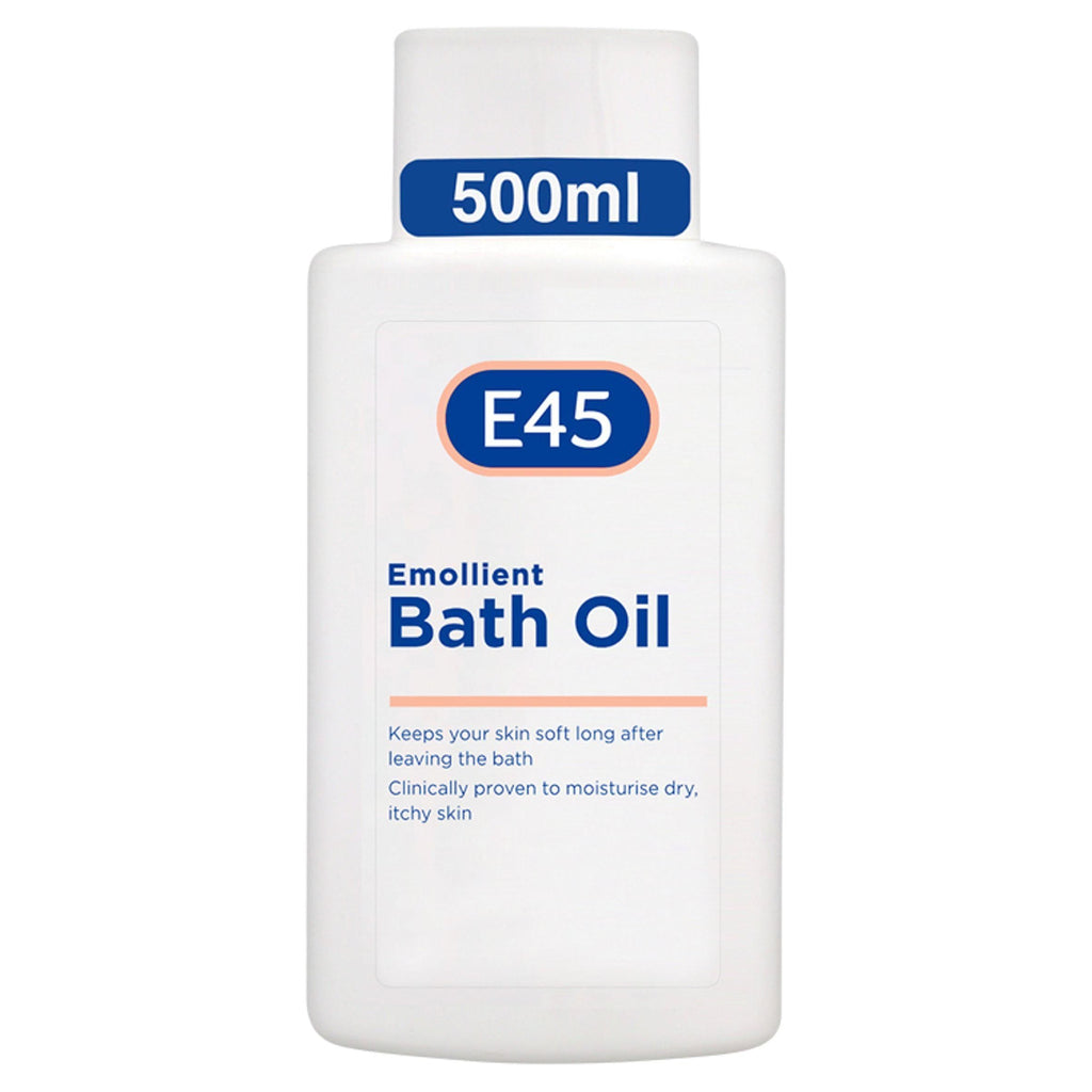 E45 Emollient Bath Oil to Moisturise Dry, Itchy Skin on Body & Hands 500ml