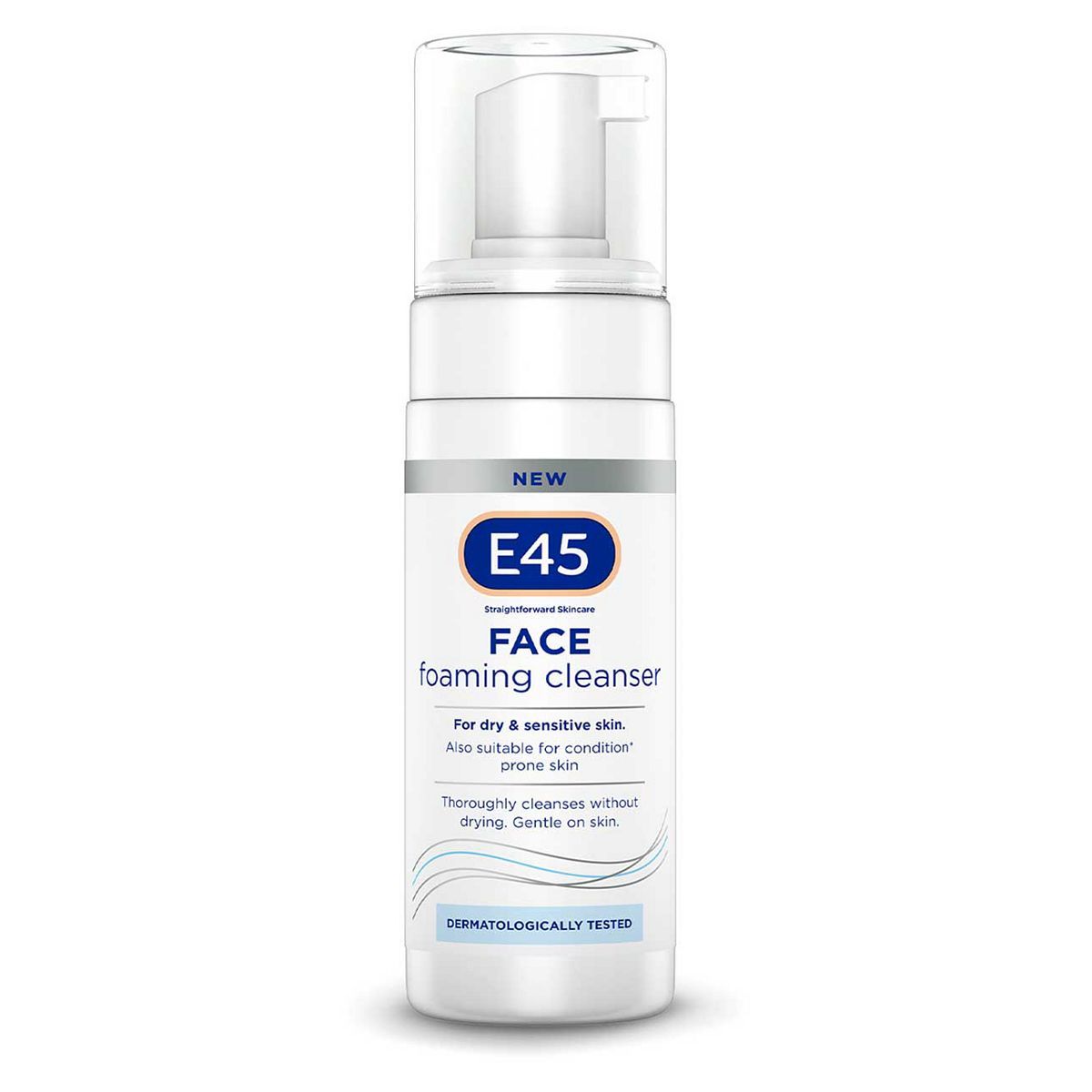 E45 Habzó arctisztító száraz és érzékeny bőrre - 150 ml