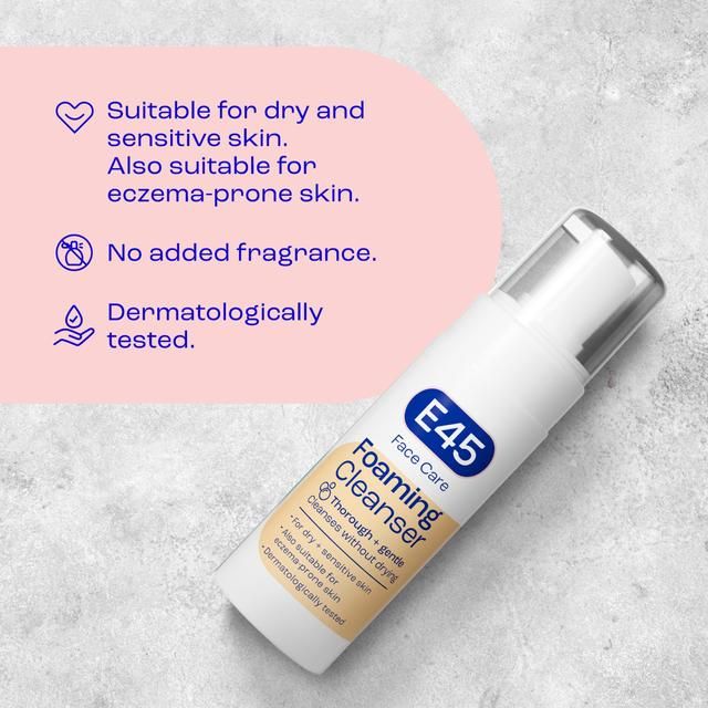 E45 Face Foaming Cleanser For Dry &amp;amp; Sensitive Skin   150ml