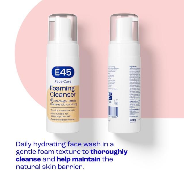 E45 Face Foaming Cleanser For Dry &amp;amp; Sensitive Skin   150ml