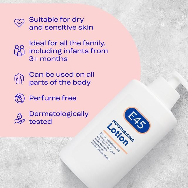 E45 Moisturiser Lotion for very dry skin   500ml