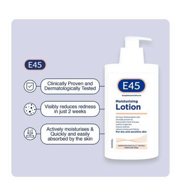 E45 Moisturising Lotion for Long- Lasting Hydration for Dry Skin Skin - 500ml