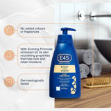 E45 Rich 24H Fast Absorbing Moisturiser Cream for dry skin Pump   400ml