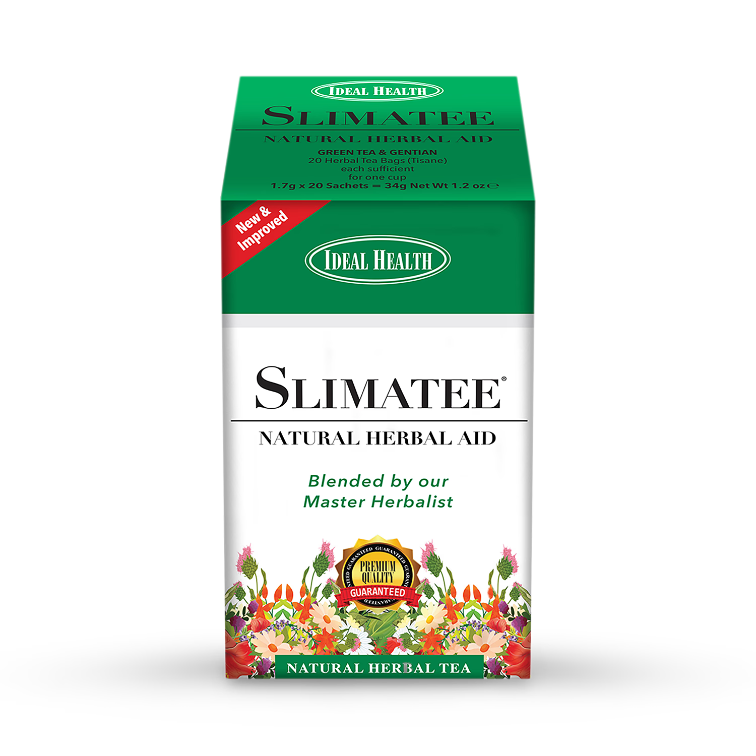 Ideal Health Slimatee Green Tea & Gentian 20 Tea Bags, UK version