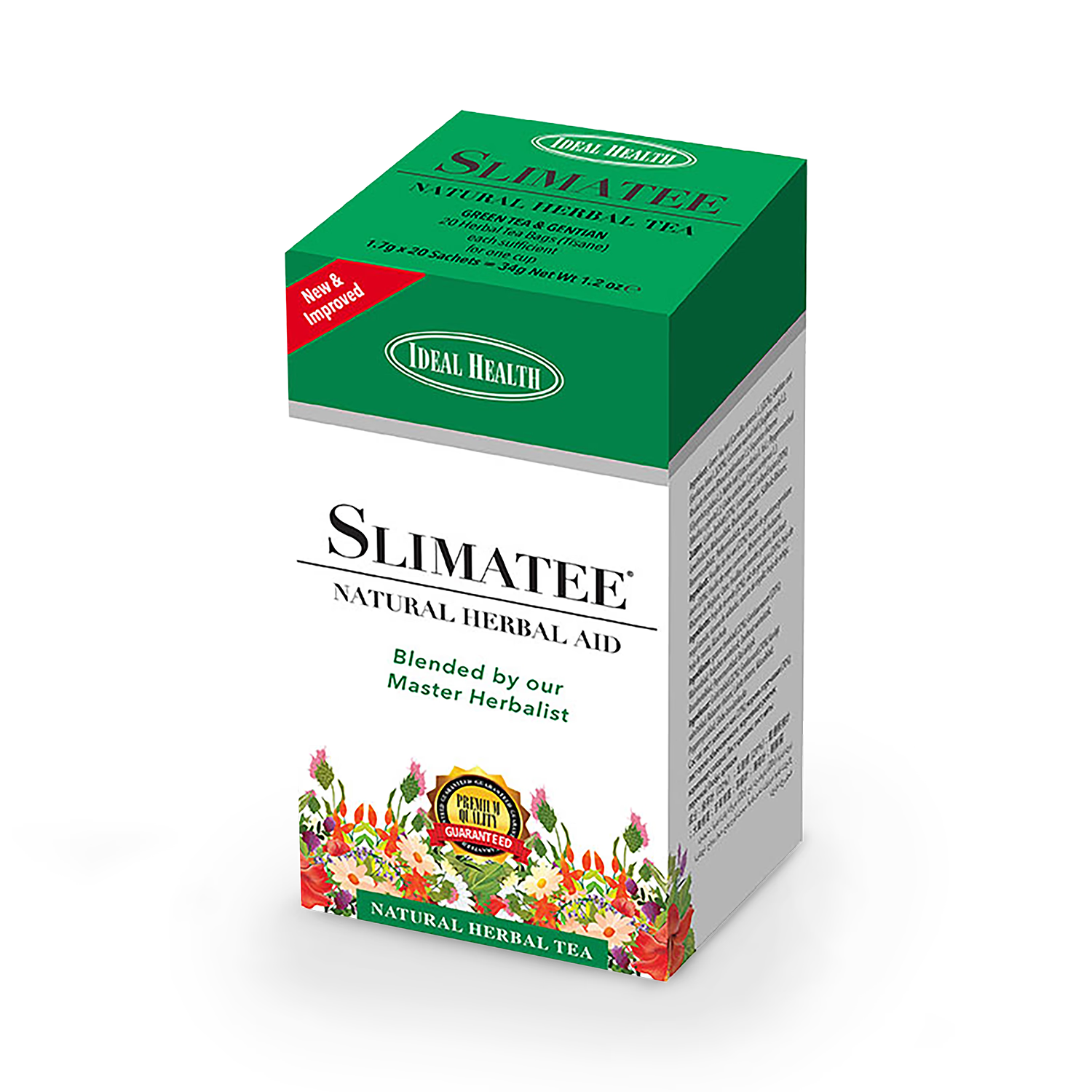 Ideal Health Slimatee Green Tea & Gentian 20 Tea Bags, UK version