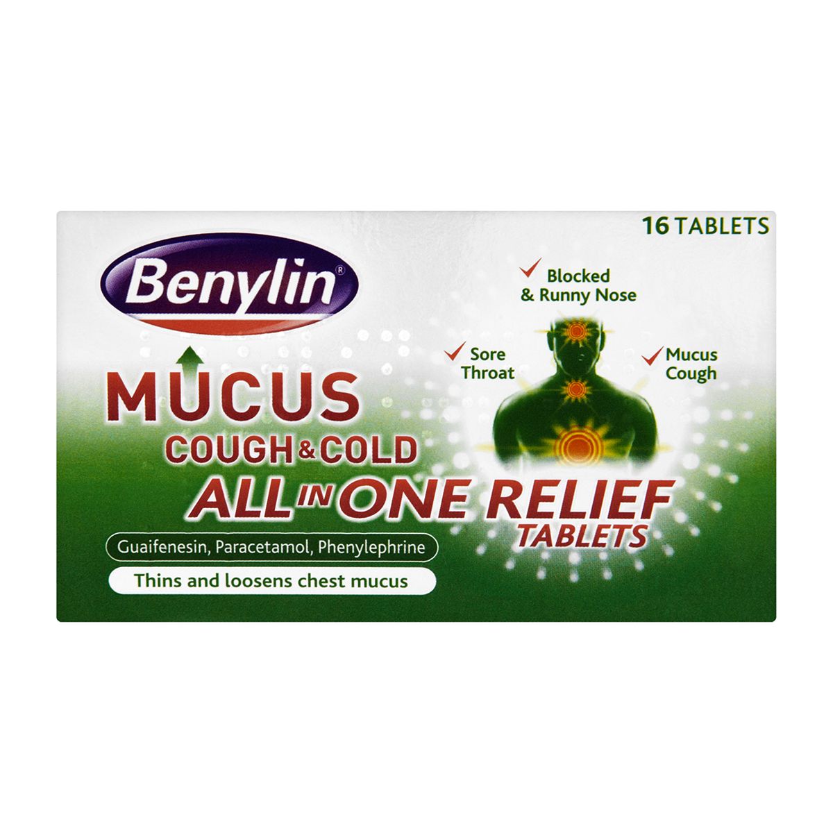 Benylin Mucus Cough & Cold All in One Relief Tablets- 16 tablets GOODS Boots   