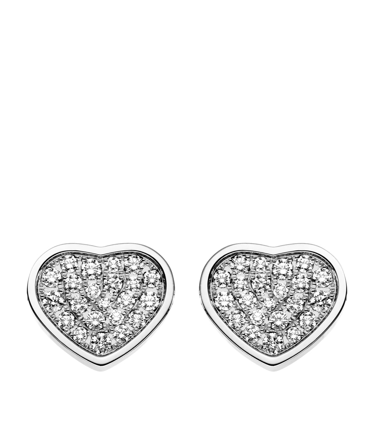 White Gold and Diamond Happy Hearts Earrings