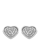 White Gold and Diamond Happy Hearts Earrings