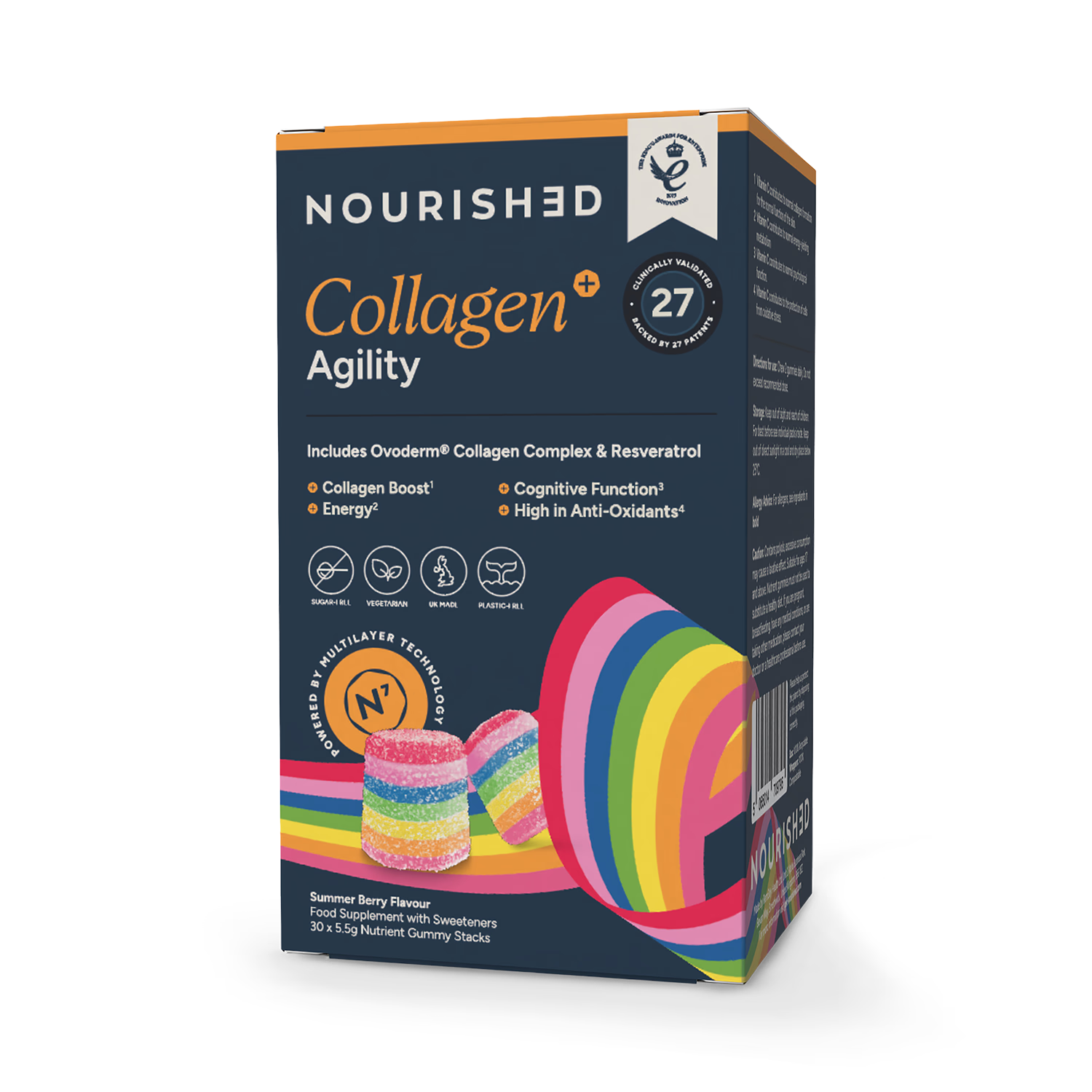 Collagen+ Agility nutrient stacks gummies 30 pack, imported from the UK