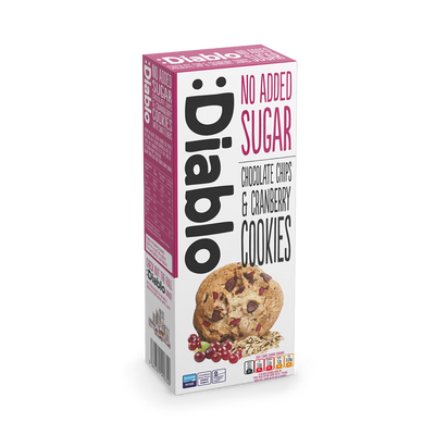 Holland & Barrett Diablo No Added Sugar Chocolate Chip and Cranberry Cookies 135g- Buy online at McGrocer