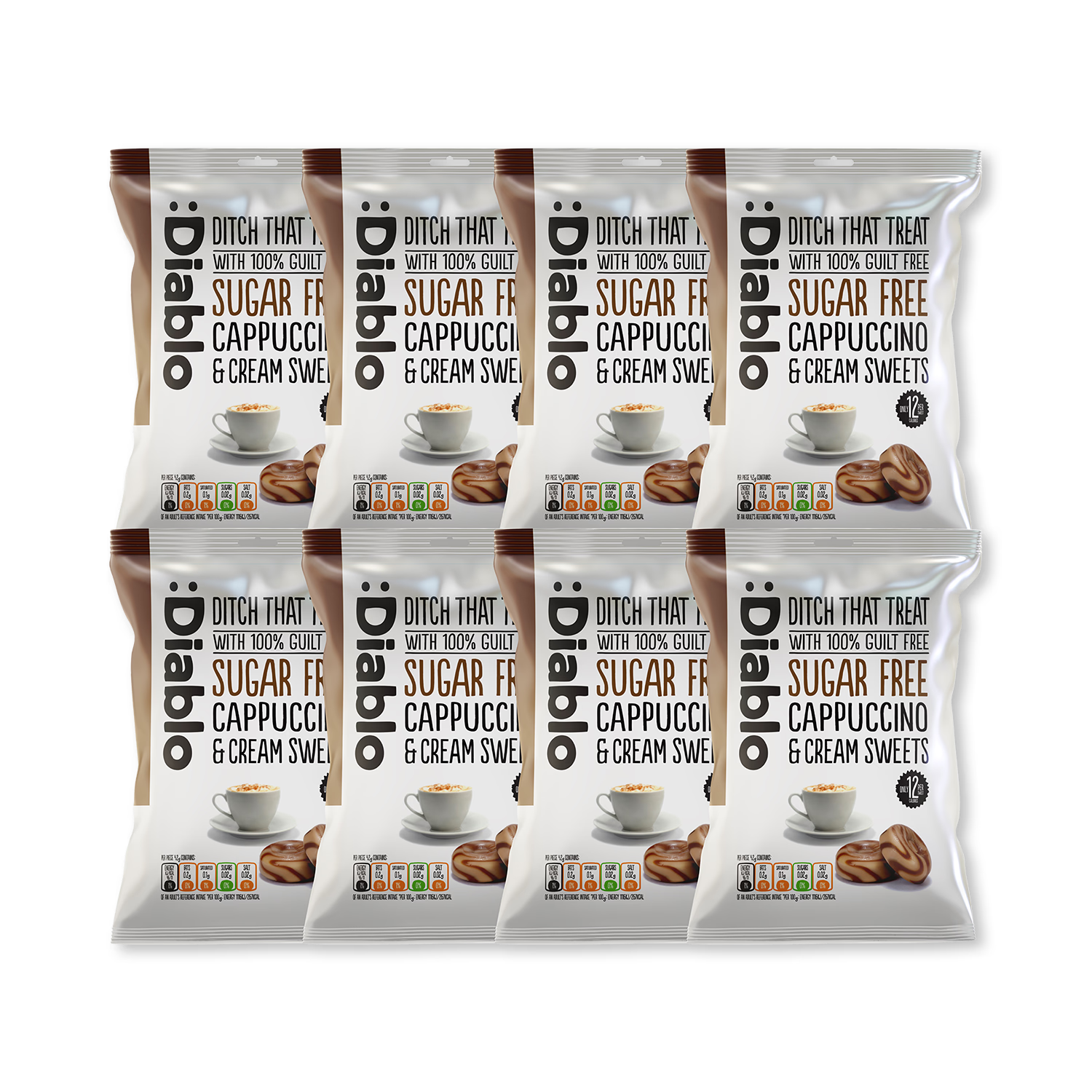 Diablo cappuccino cream sweets 75g pack, imported from the UK