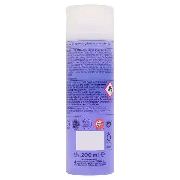 Superdrug nail polish remover gel 250ml (British brand)