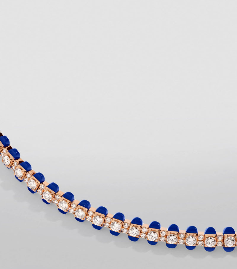 MARLI New York rose gold diamond lapis lazuli tennis bracelet (British brand)