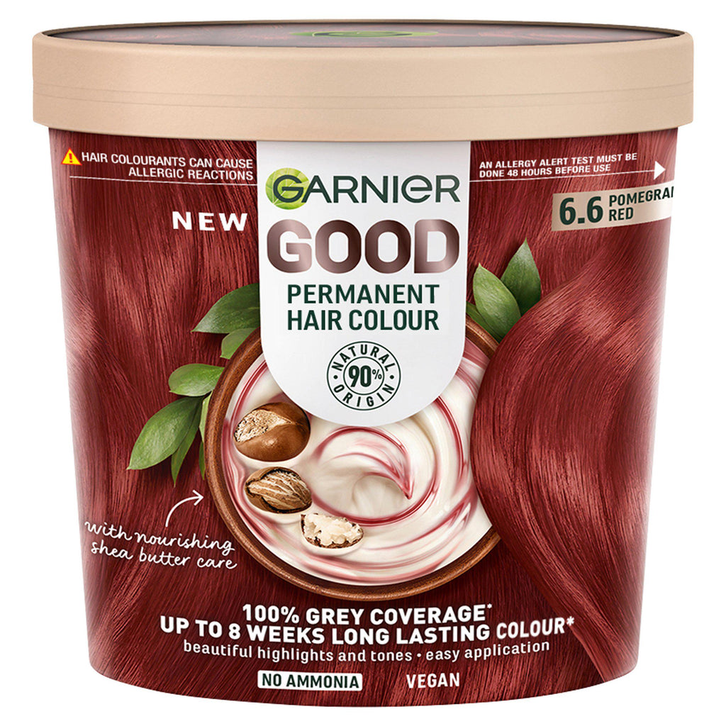 Garnier Good Permanent No Ammonia Formula 100% Grey Coverage 6.6 Pomegranate Red Hair Dye