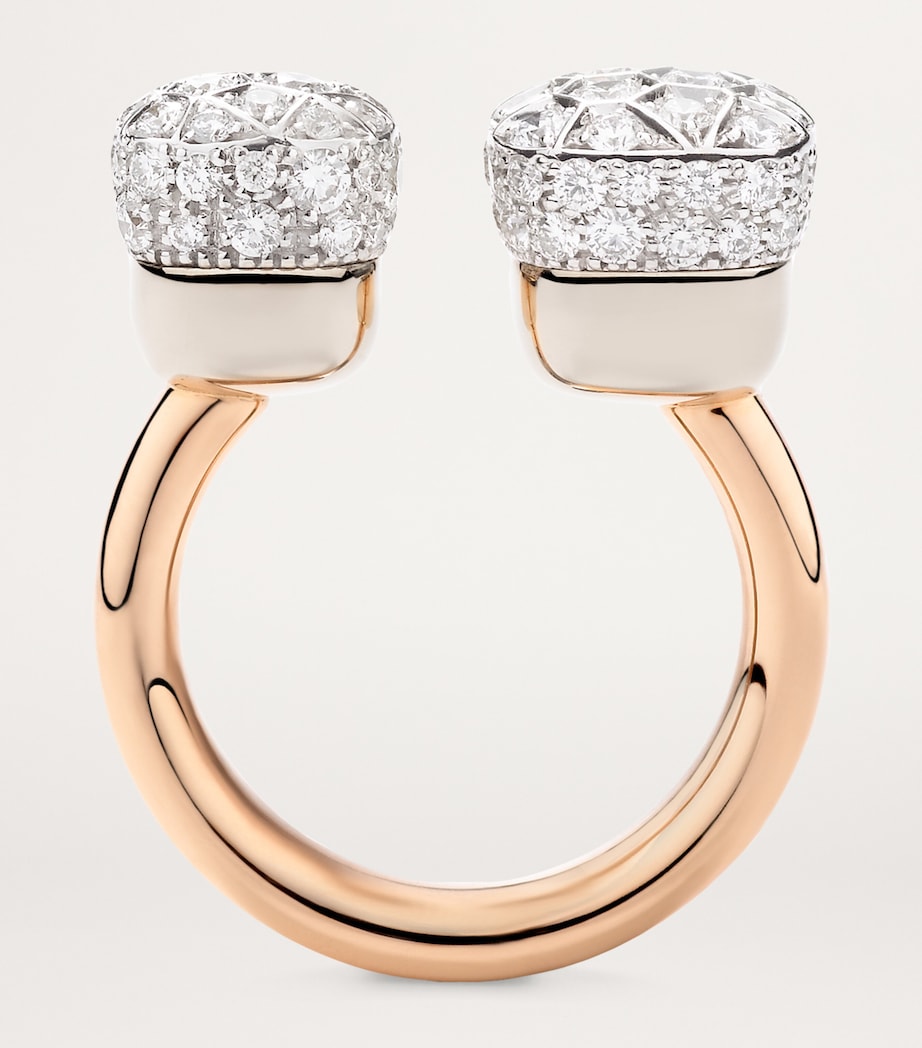 Pomellato Nudo mixed gold diamond ring (British brand)
