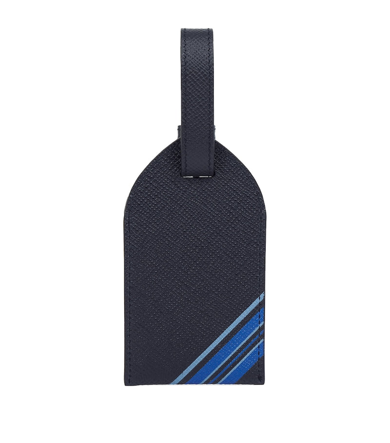 Smythson Panama leather stripe luggage tag (British brand)
