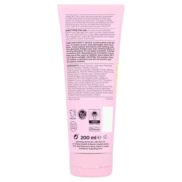 Solait Gradual Tan Dark Lotion 200ml (British brand)