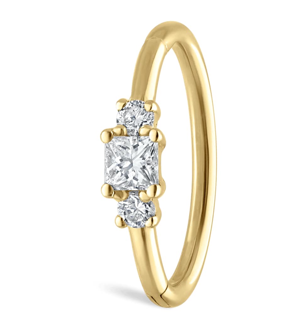 Maria Tash Diamond Princess hoop earring 9.5mm, UK version