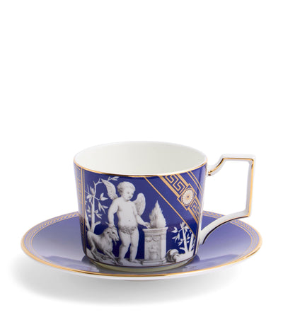 Harrods Renaissance Teacup and Saucer with Gold-Tone Detailing and Jasper Figures 250ml- Buy online at McGrocer