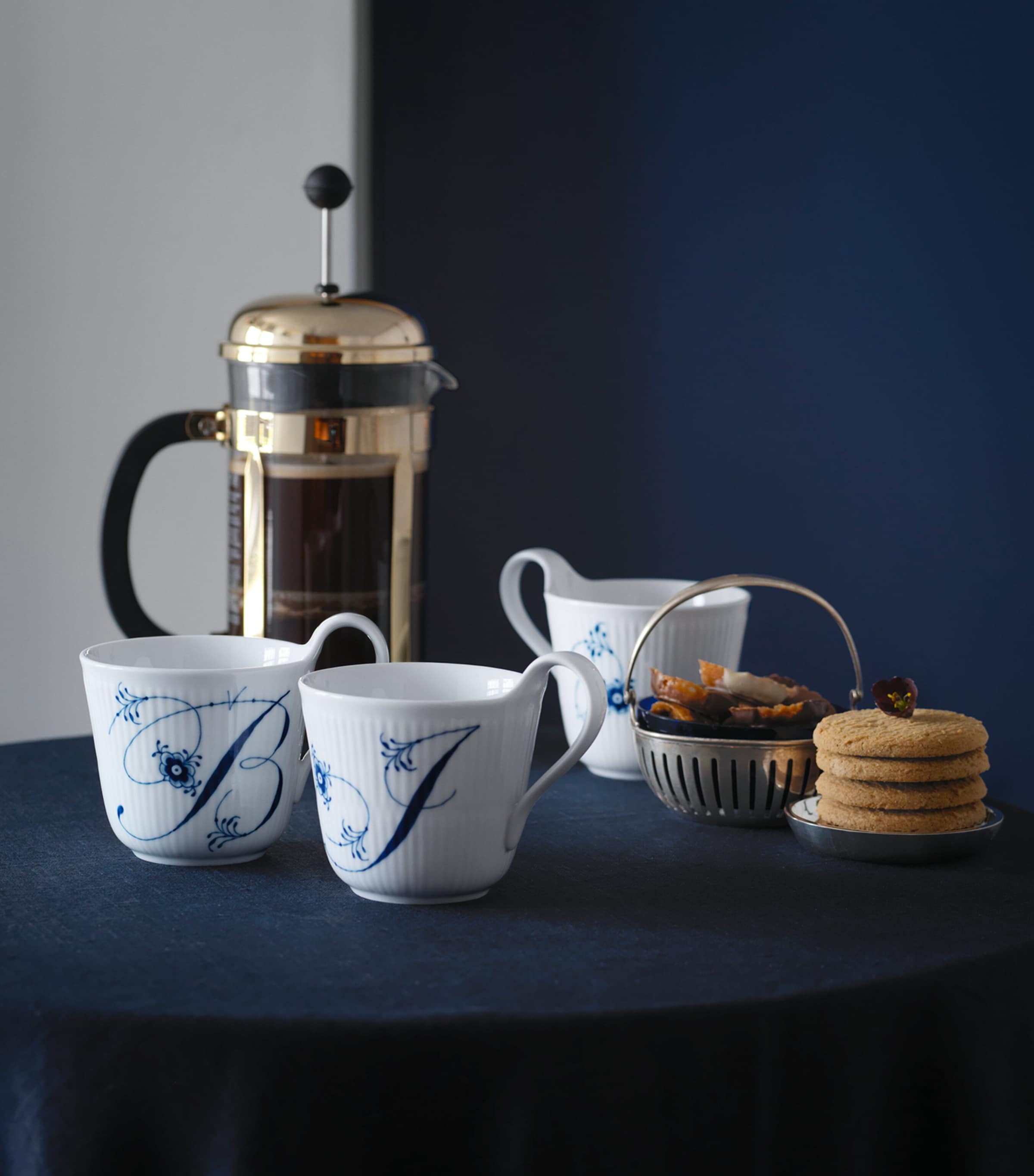 Royal Copenhagen Fluted Alphabet Porcelain Mug, imported from the UK