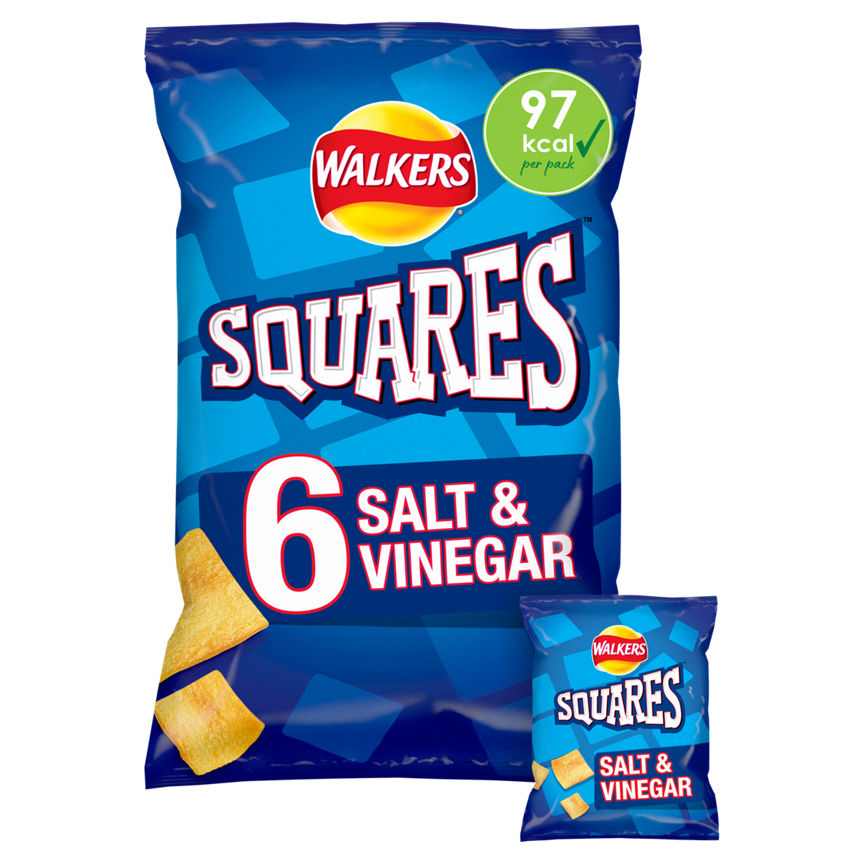 Walkers Squares Salt & Vinegar Multipack Crisps GOODS ASDA   