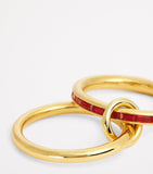 Spinelli Kilcollin Pyrus ring yellow gold ruby, imported from the UK
