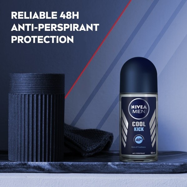 NIVEA MEN Anti-Perspirant Deodorant Roll-On, Cool Kick, 50ml GOODS Superdrug   