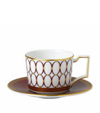 Wedgwood Renaissance Red espresso cup and saucer (British brand)