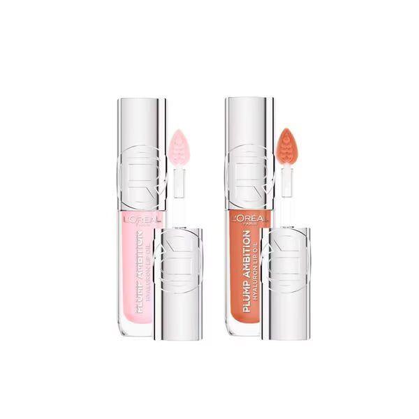 L'Oréal Plump Ambition Lip Oil Nude 2 Pack, UK version