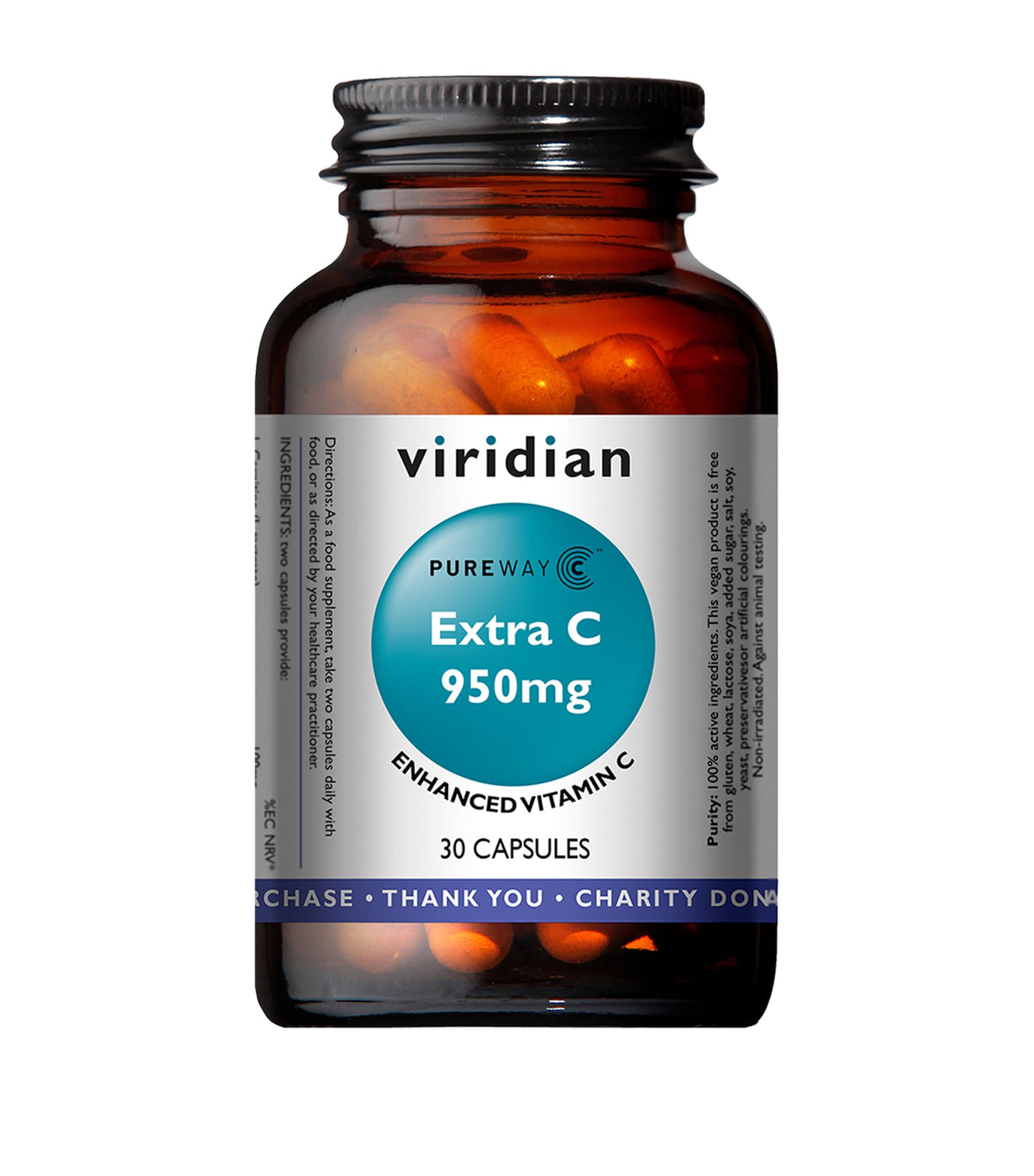 Viridian vitamin C supplement 30 capsules (British brand)
