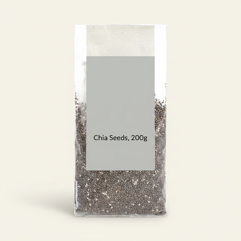 Holland & Barrett Chia Seeds 200g soft plastic pack, UK version