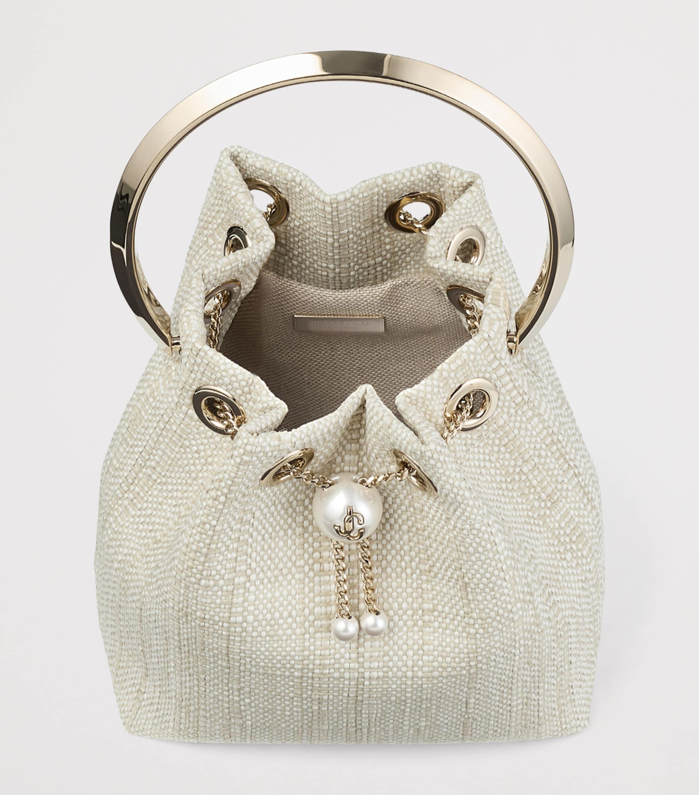 Jimmy Choo Bon Bon woven top-handle bag - British product