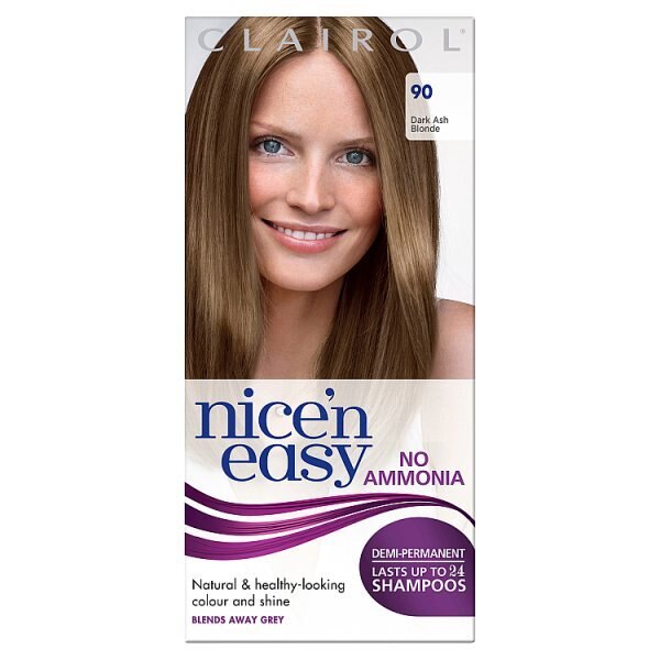 Clairol Nice'n Easy No Ammonia Hair Dye, 76 Light Gold Brown GOODS Superdrug 90 Dark Ash Blonde  