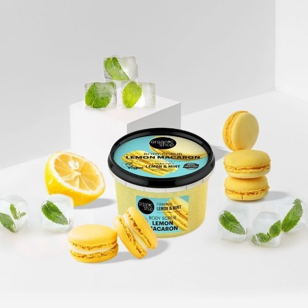 Organic Shop Lemon Macaron Body Scrub Lemon & Mint 250ml