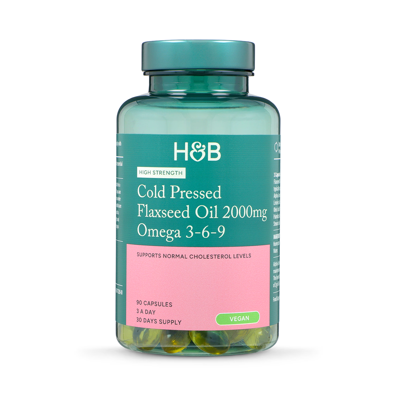 Holland & Barrett flaxseed oil 90 capsules, imported from the UK