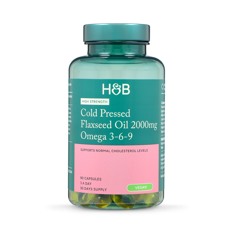 Holland & Barrett flaxseed oil 90 capsules, imported from the UK
