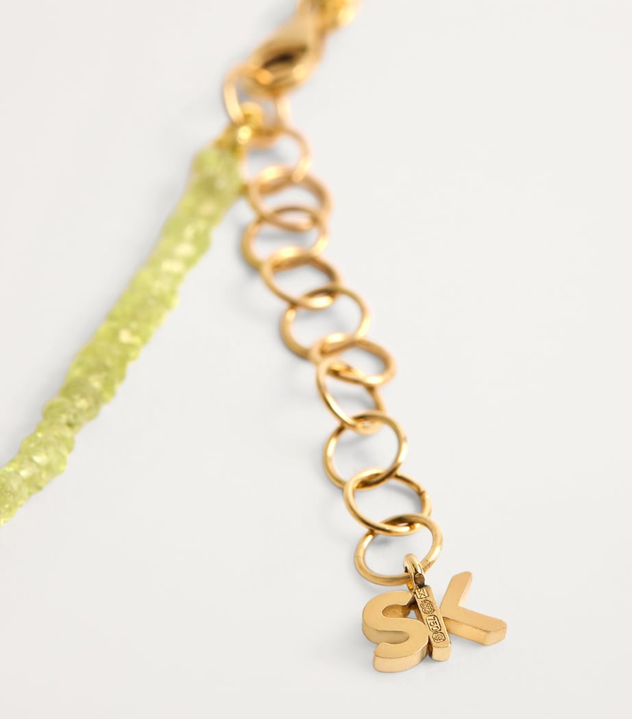 Suzanne Kalan yellow gold diamond chrysoberyl beaded necklace - British product