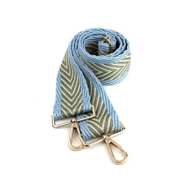 POM pale blue chevron adjustable wide bag strap (British brand)
