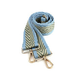 POM pale blue chevron adjustable wide bag strap (British brand)