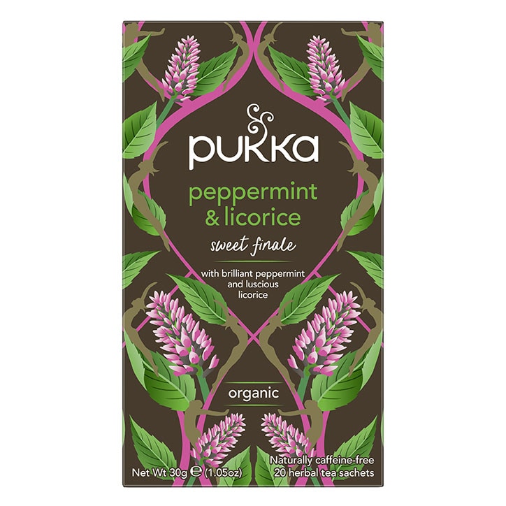 Pukka Peppermint & Licorice Tea 20 Tea Bags Herbal Tea Holland&Barrett   