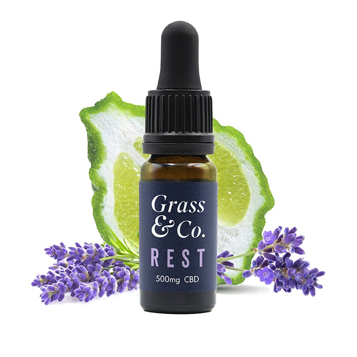 Grass & Co. REST CBD Consumable Oil 500mg with Bergamot & Lavender 10ml CBD Oil & Capsules Holland&Barrett   