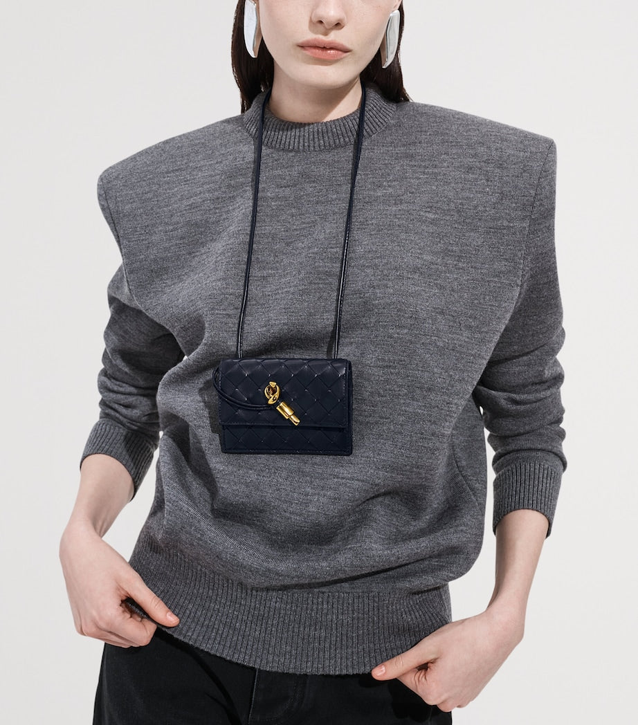 Bottega Veneta Andiamo Intrecciato badge holder 9x12.5cm (British brand)