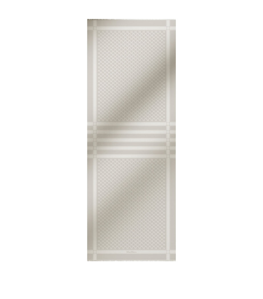 Max Mara wool silk monogram stole scarf (British brand)