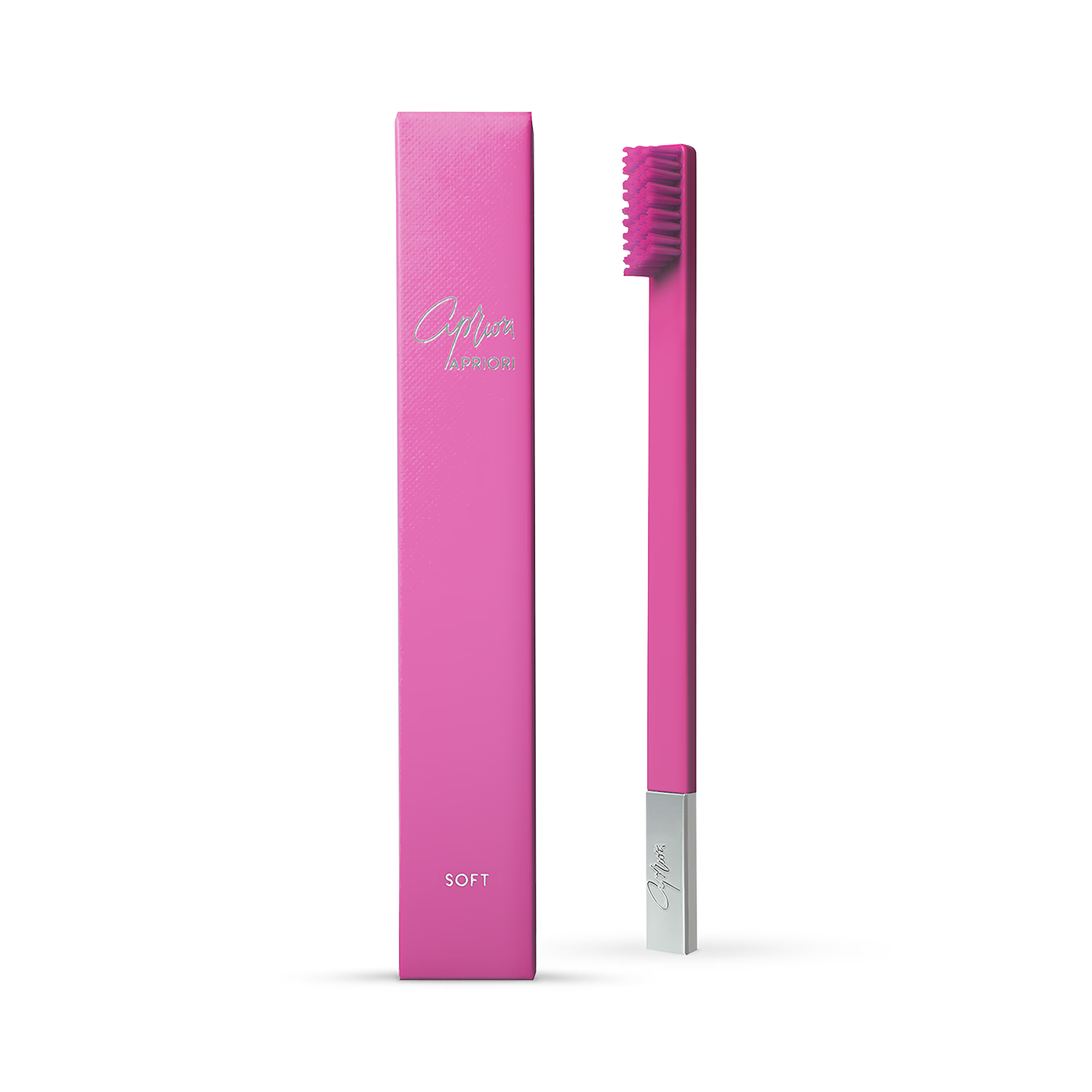 Apriori bubblegum pink silver soft toothbrush, UK version