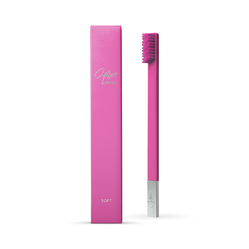 Apriori bubblegum pink silver soft toothbrush, UK version
