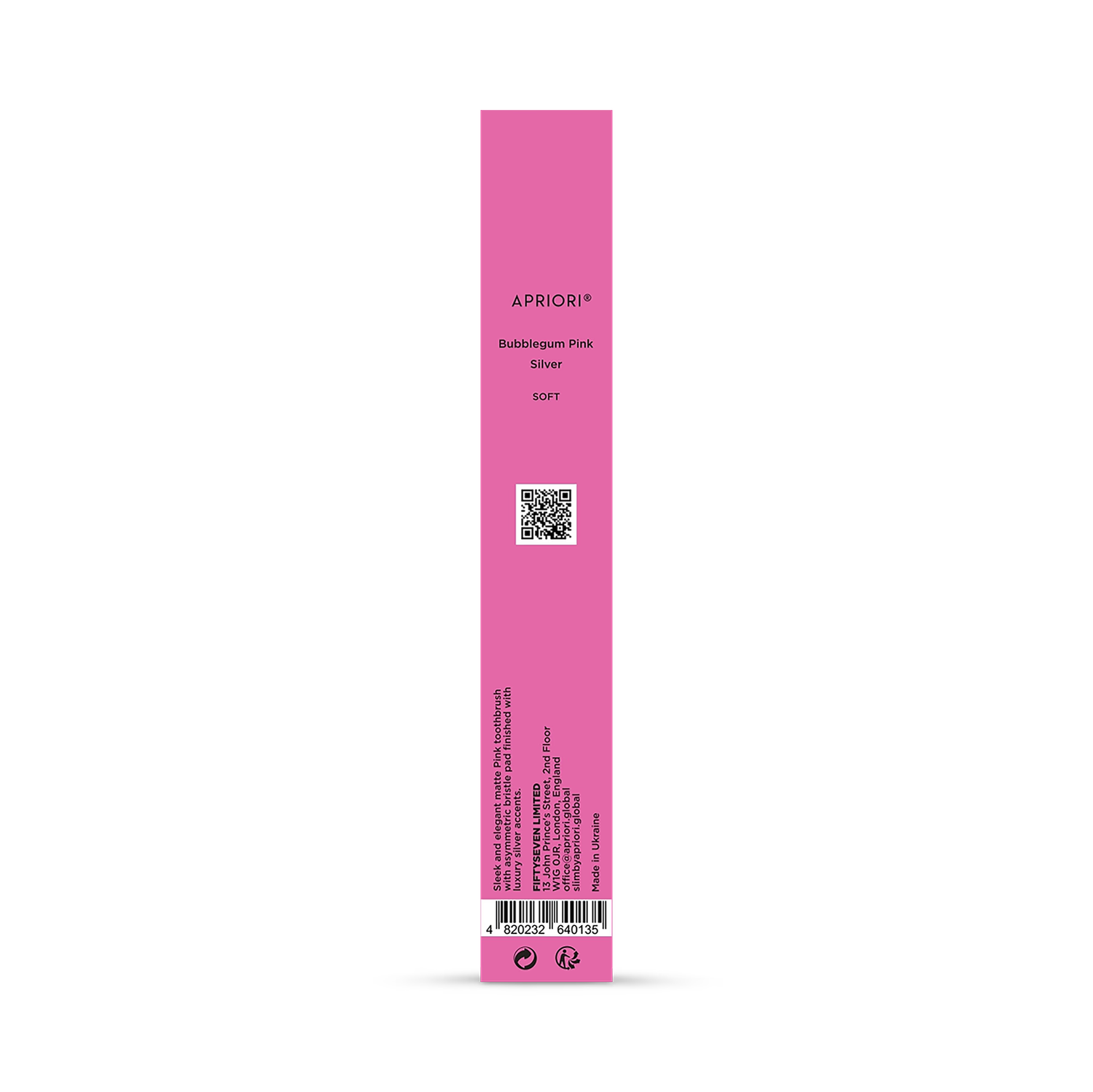 Apriori bubblegum pink silver soft toothbrush, UK version